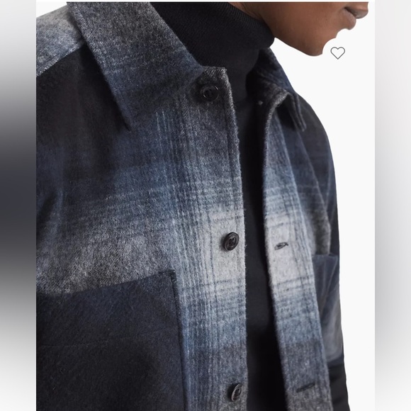 NWOT Reiss Idaho Plaid Over Shirt Size XL (Color Blue Multi). - Picture 4 of 10